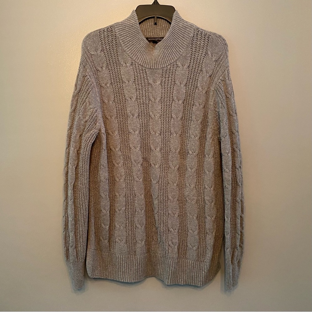 Banana Republic Gray Turtleneck Sweater Cozy Knit
